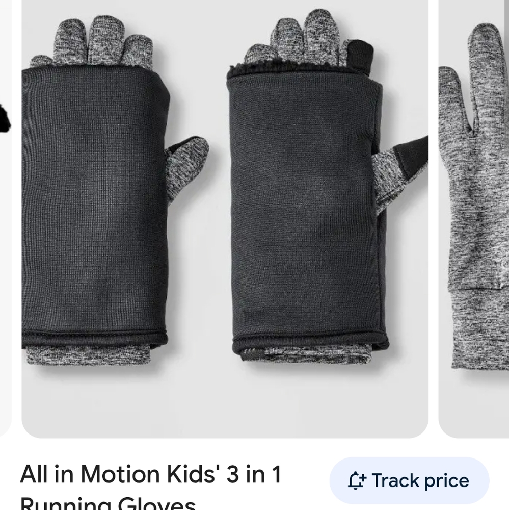 The Kids Alli In Motion Onyx Running Gloves are designed for boys in size 4-7,